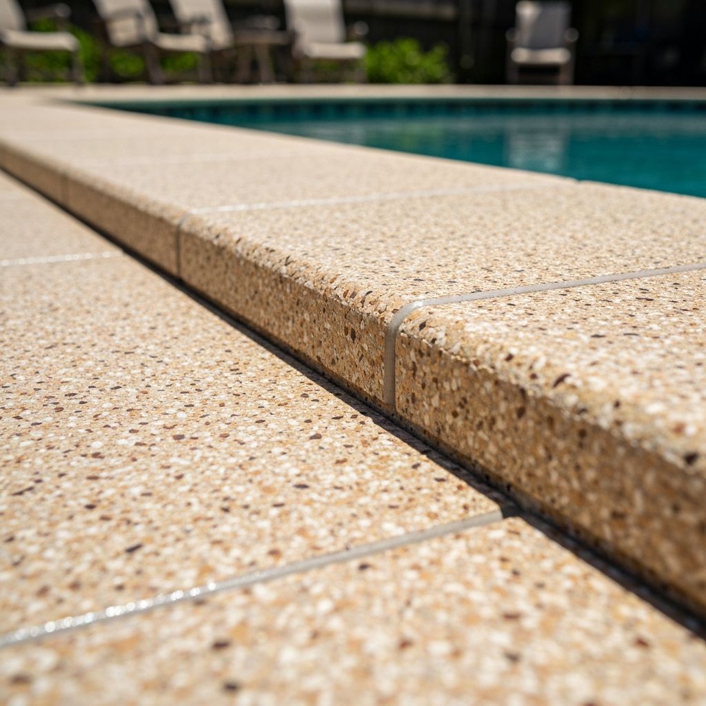 Pool deck with slip-resistant coating